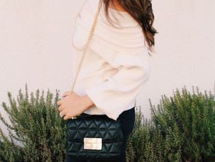 the perfect way to transition into fall = cozy off the shoulder sweaters