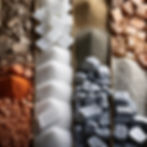 A collage representing the metals, minerals, and mining industries, featuring various raw materials such as silica sand, limestone, gypsum, bauxite, iron ore, copper ore, coal, bentonite, kaolin, feldspar, quartz, zinc ore, lead ore, phosphate rock, and barite. Six Star Bulk Bag produces bulk bags that provide a convenient and durable solution for the efficient packaging and transportation of these materials, ensuring protection from contamination and damage during transit. This method ensures safe handling and storage, streamlines logistics, and maintains the integrity of these valuable resources.