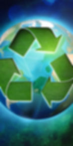 Illustration of a green recycling symbol with an Earth backdrop, symbolizing global sustainability efforts. The image highlights Six Star Bulk Bag's commitment to environmental responsibility through comprehensive refurbishing, recycling partnerships, and energy-efficient practices.