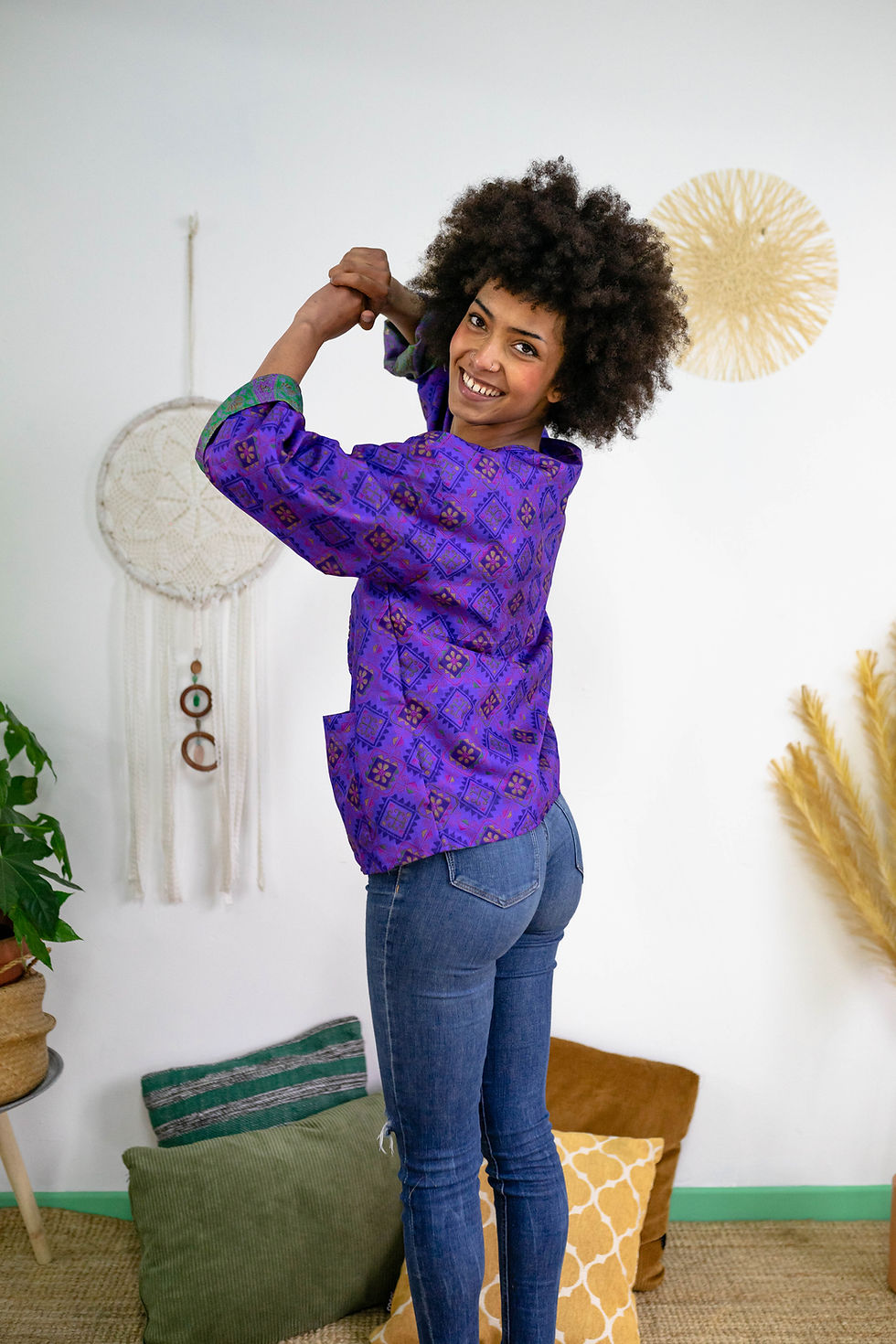 Miniatura: KIMONO REVERSIBILE IN PURA SETA