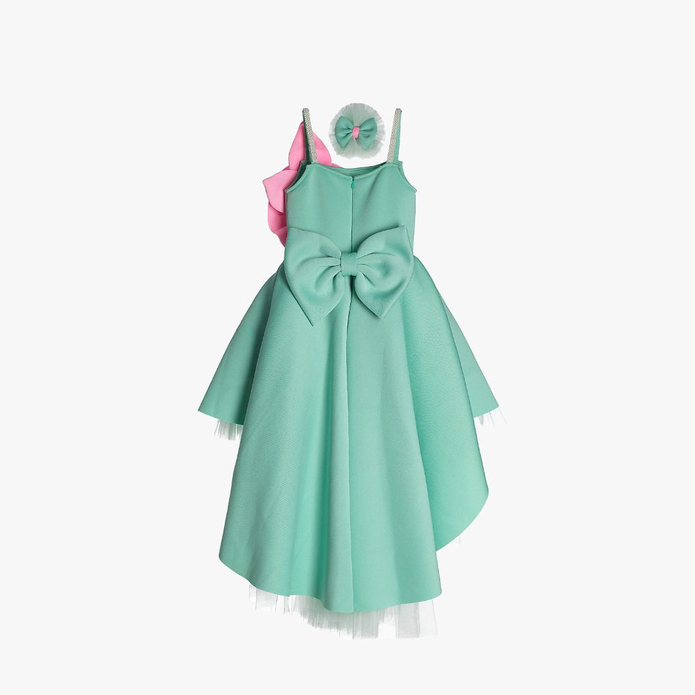 Thumbnail: Green Candy Christmas Party flower girl Fish Tail Dress
