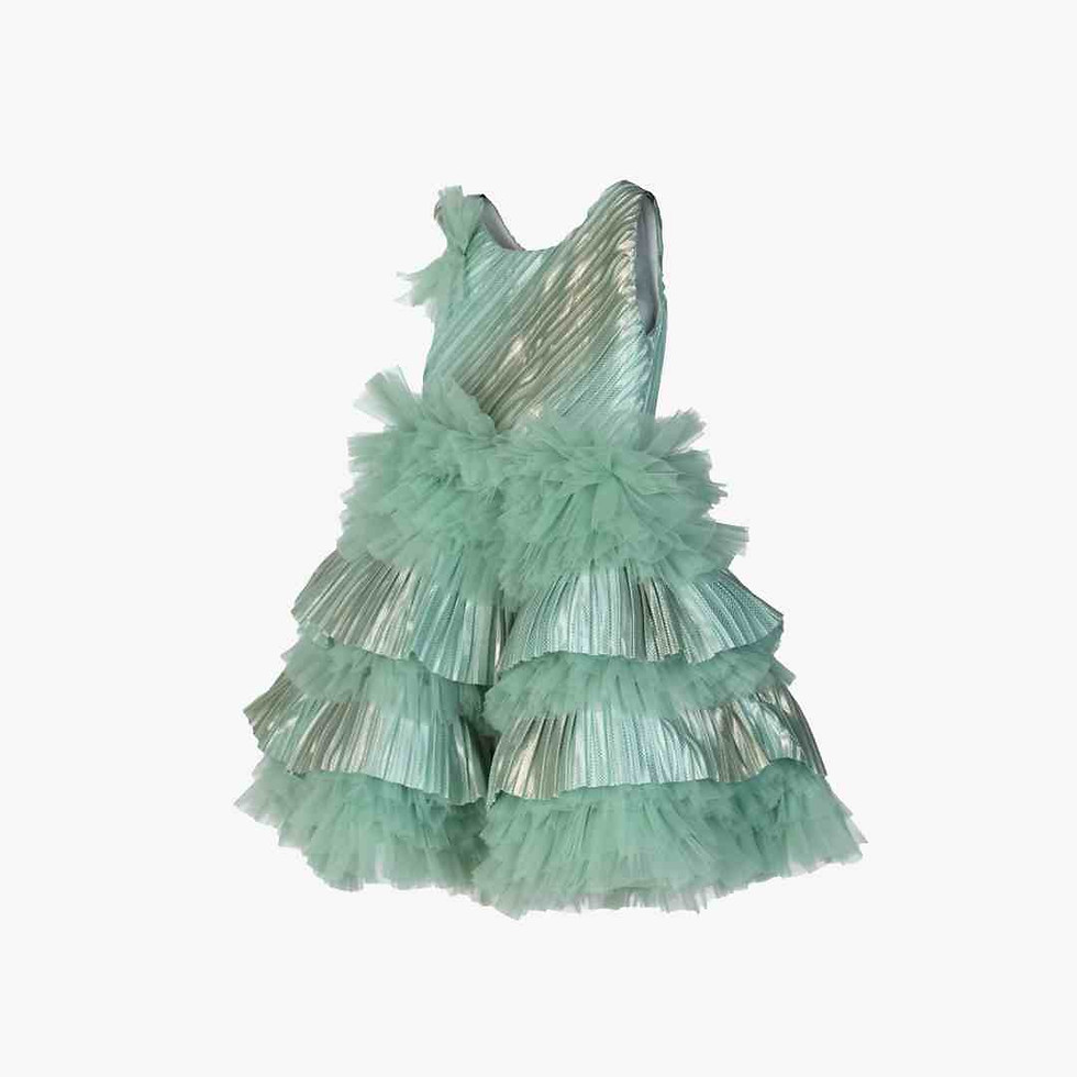 Thumbnail: Green Christmas Sparkle New Year Garden Fairy Party Dress