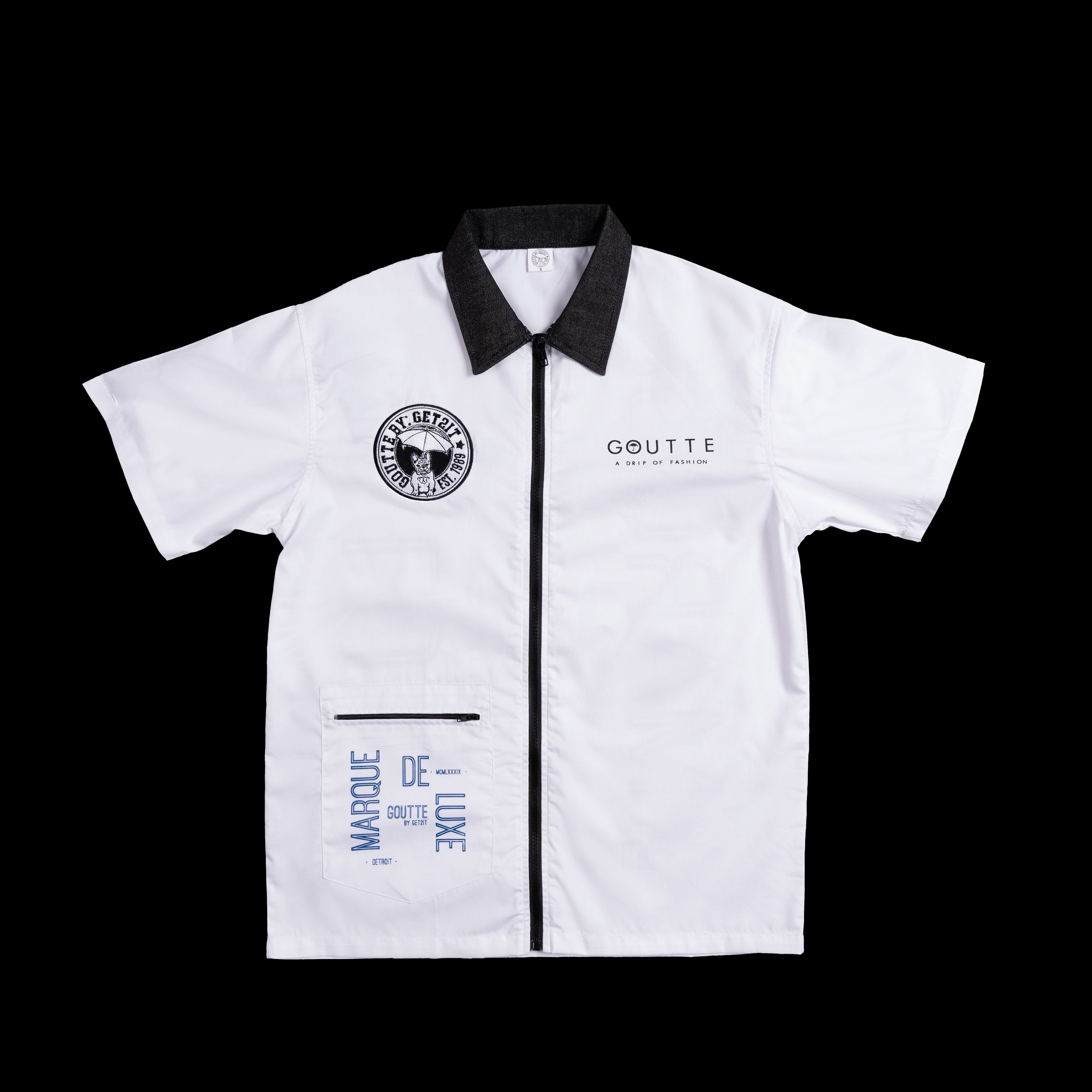 Marque De Luxe Zip up Collar Shirt