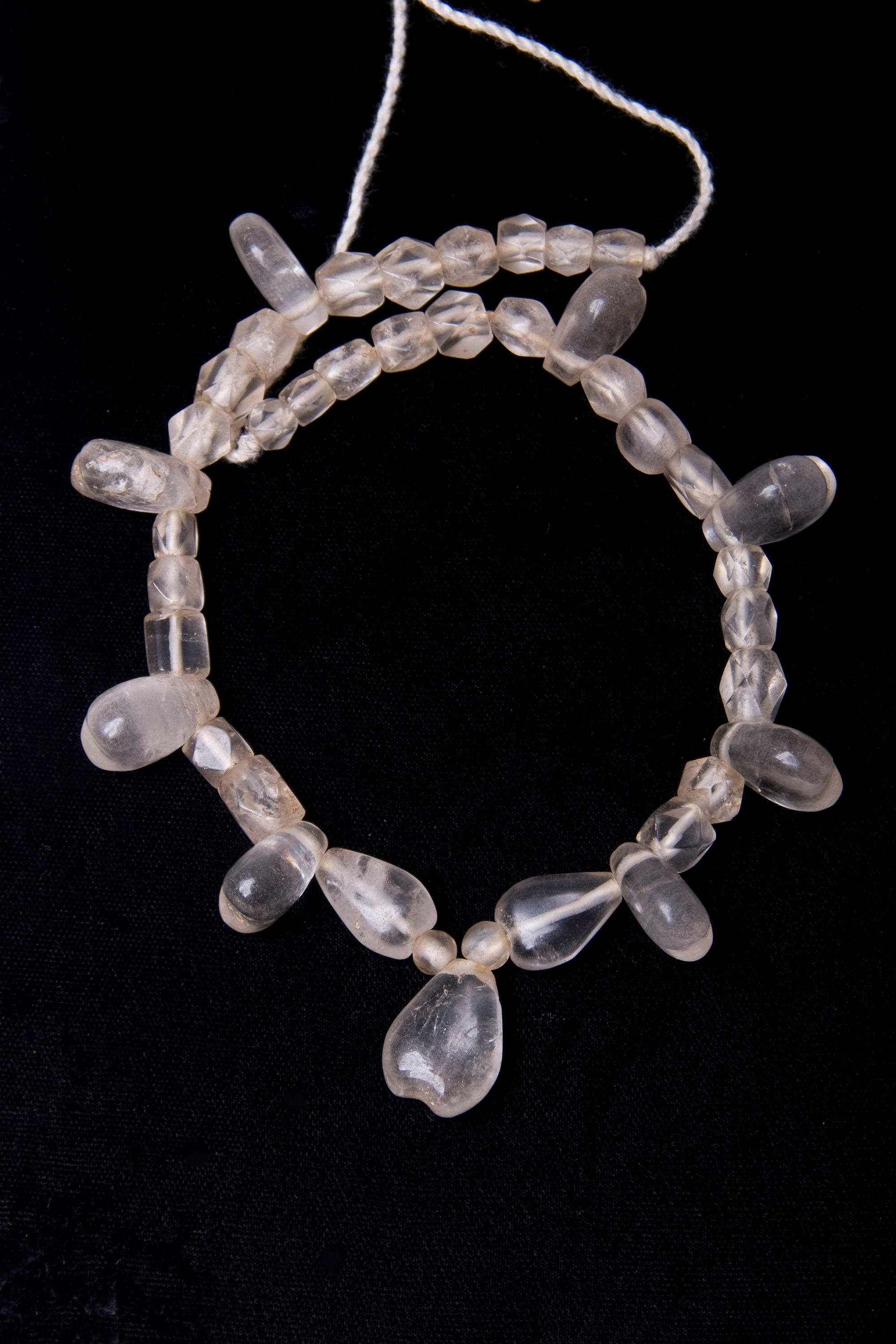 Antique rock crystal quartz bead necklace