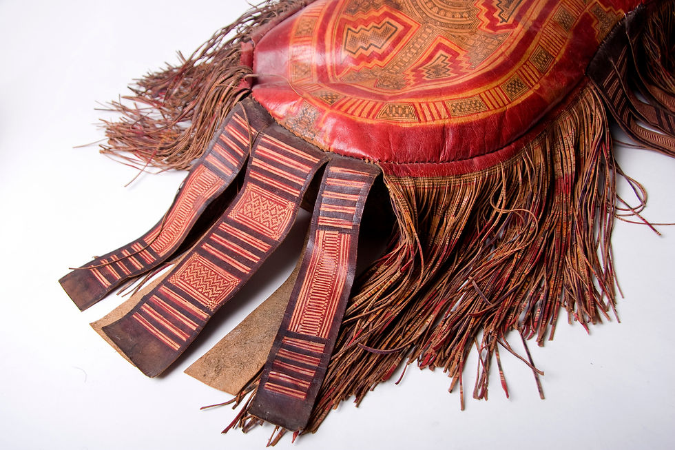 Thumbnail: Stunning Mauritanian Tuareg leather cushion vintage