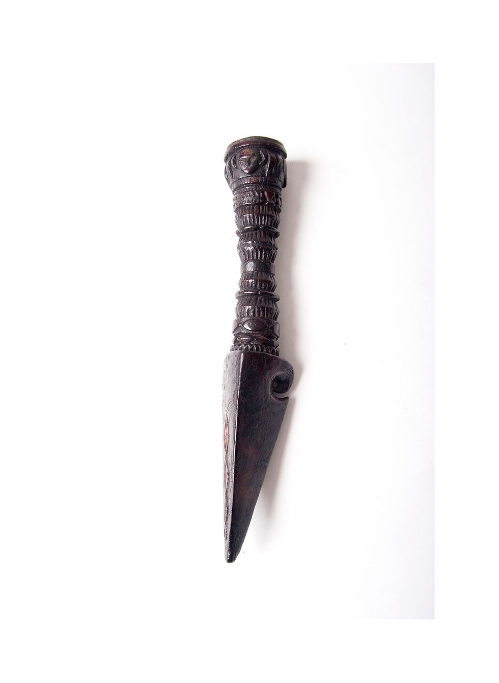 Thumbnail: Antique wooden phurba or phurba drum handle from Nepal
