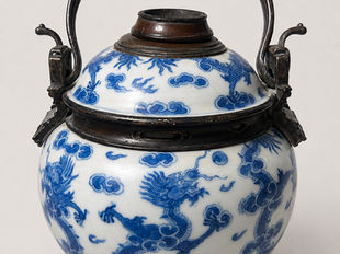 A Rare Vietnamese “Bleu de Hué” Water Pipe to Be Offered at Auction in Cannes