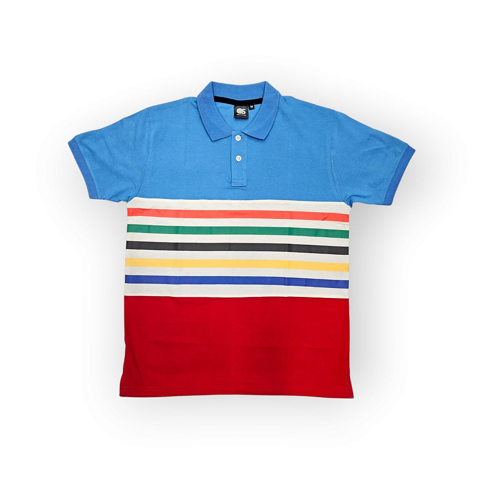 Thumbnail: Polo T-shirt with Striped Pattern I Half Sleeve I Collar Neck | Multicolour
