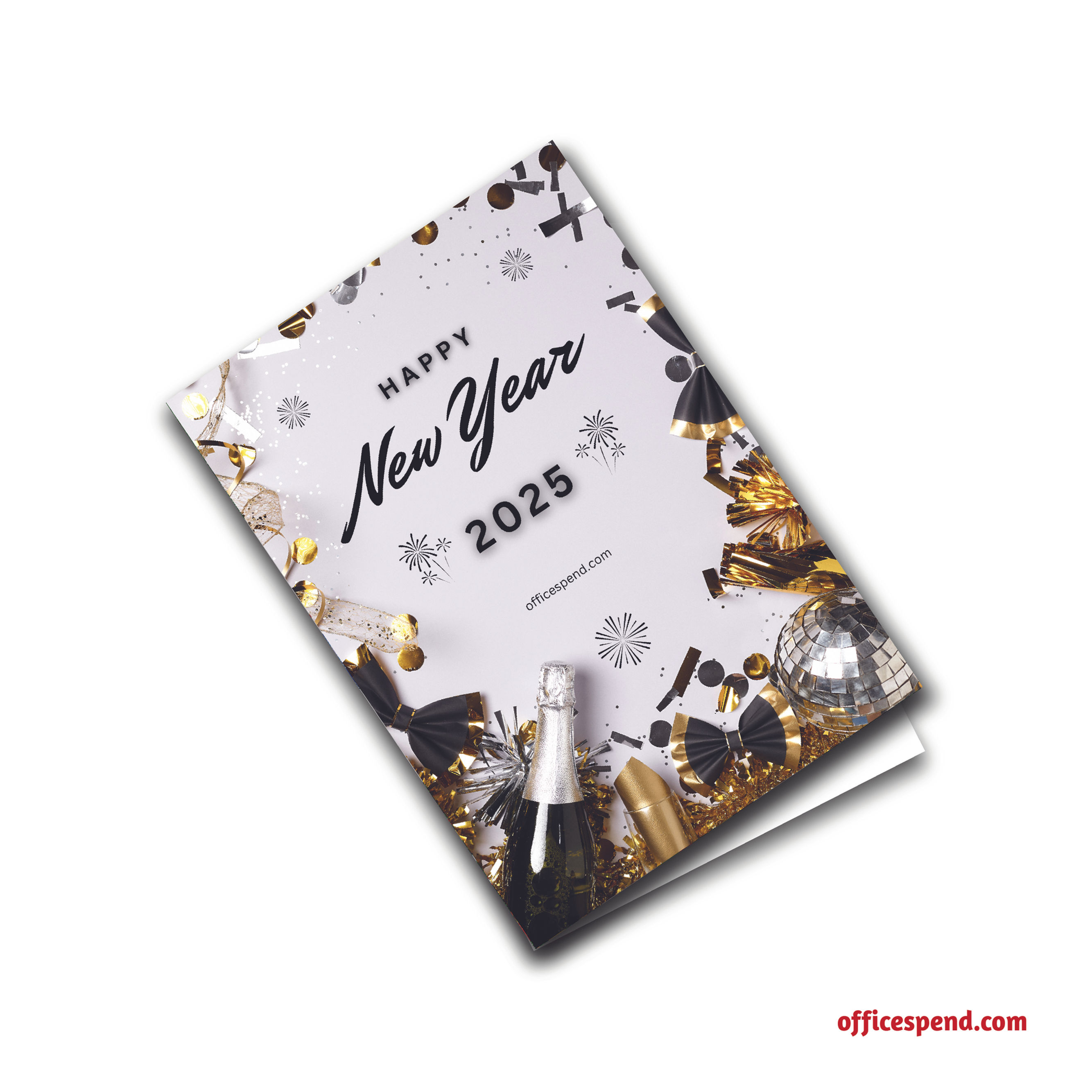 Happy New Year 2025 Greeting Card | Large A4 8.26 x 11.69