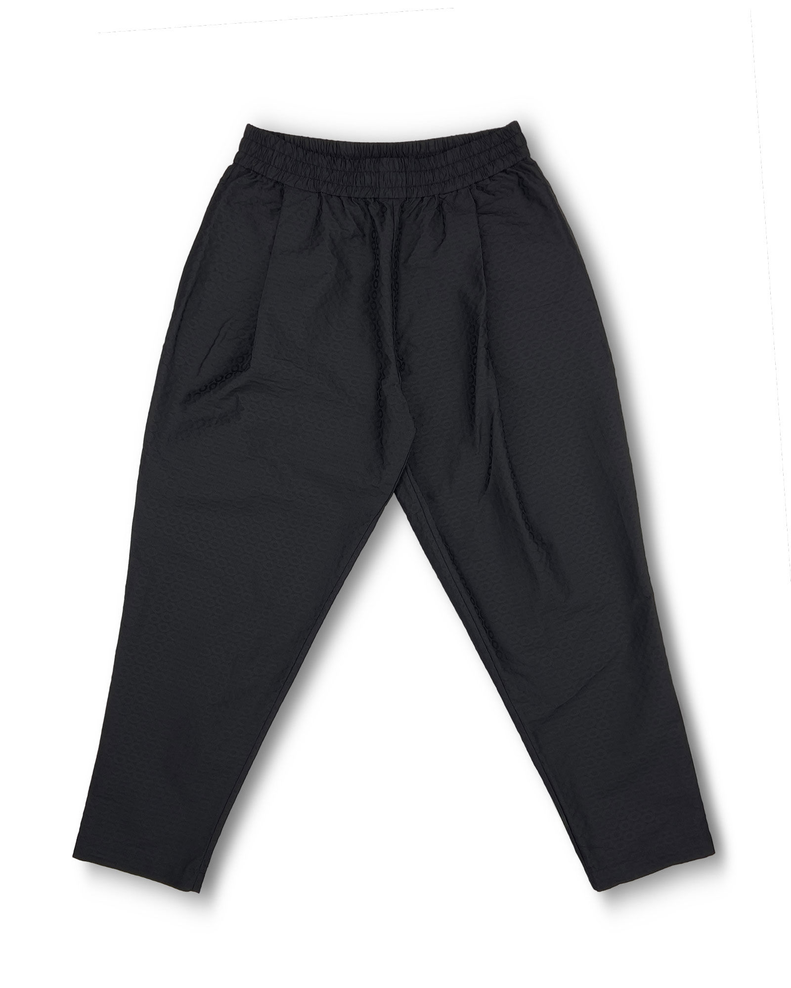 BASED TROUSERS IN BLACK RING TAFFETA