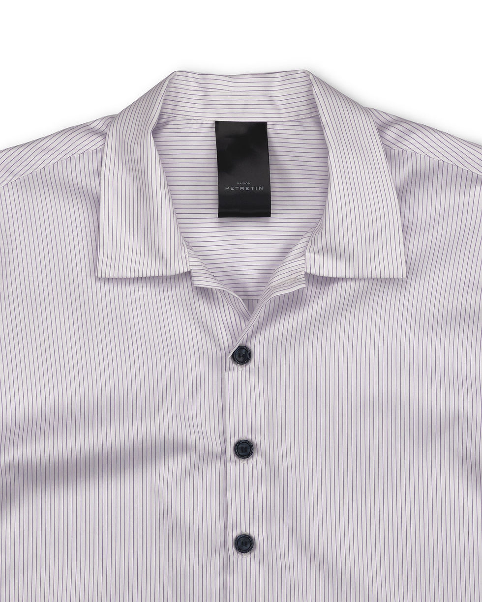 Thumbnail: SHORT-SLEEVED SHIRT IN STRIPPED FINE COTTON