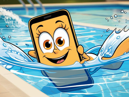 un téléphone qui tombe dans l'eau