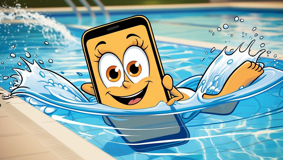 téléphone dans l'eau