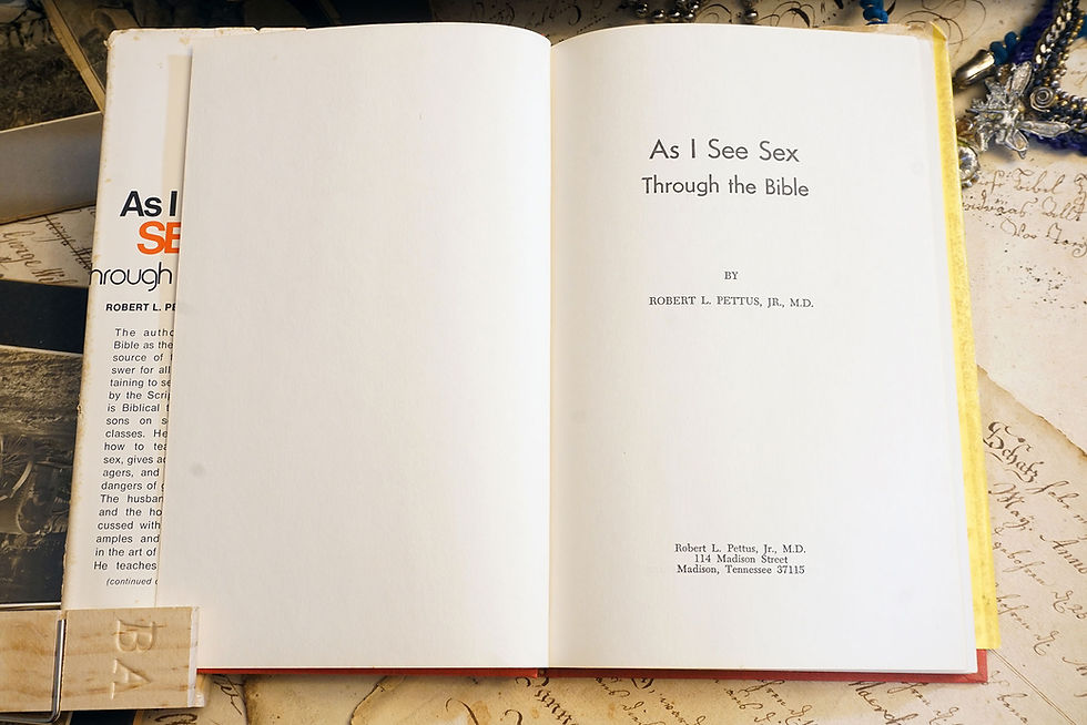 Thumbnail: "As I See Sex Through The Bible" Robert L. Pettus Jr, M.D., 1973 (1st Edition)