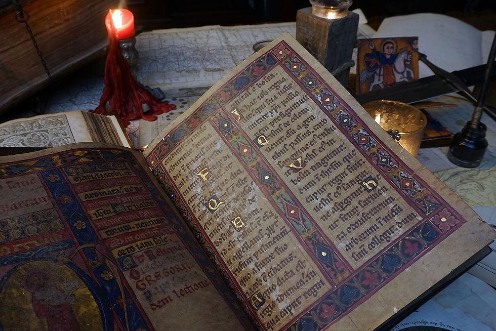 Thumbnail: 14th Century Illuminated Manuscript  |  Chained Book  |  1380