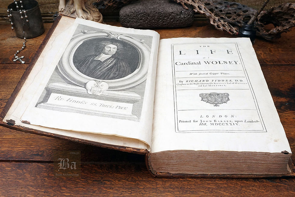 Thumbnail: 1724 —FIDDES, Richard. Life of Cardinal Wolsey, London, First Ed. Folio