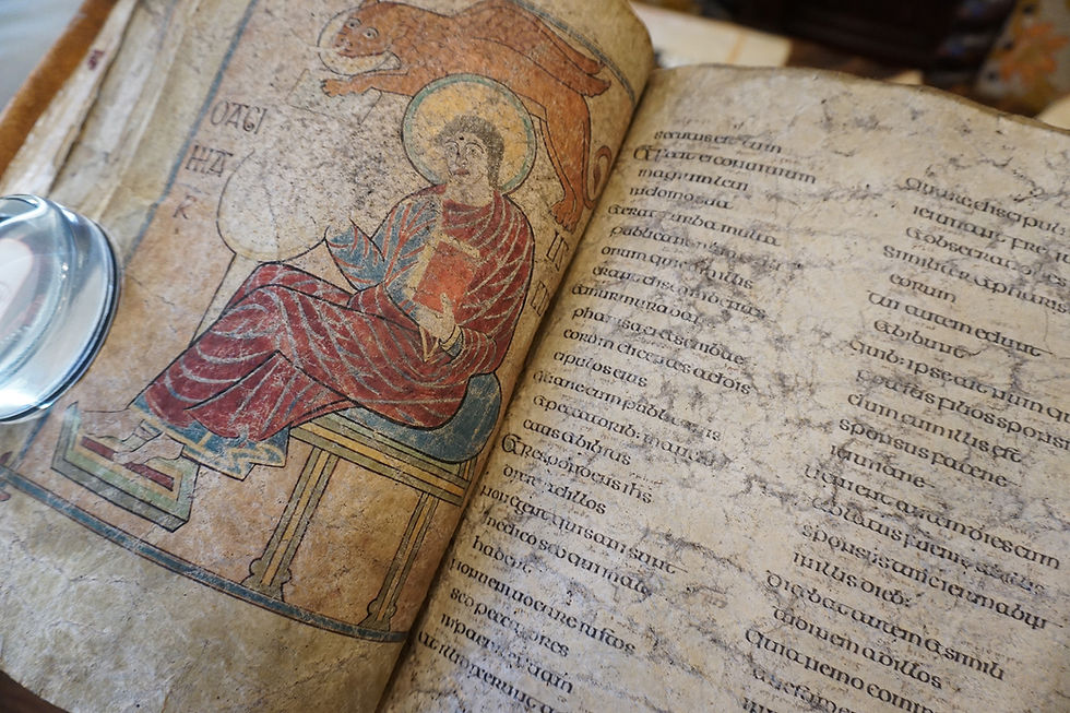 Thumbnail: 700 AD Lindisfarne Gospels  |  Hand Painted: London  |  Measures: 11" x 6"