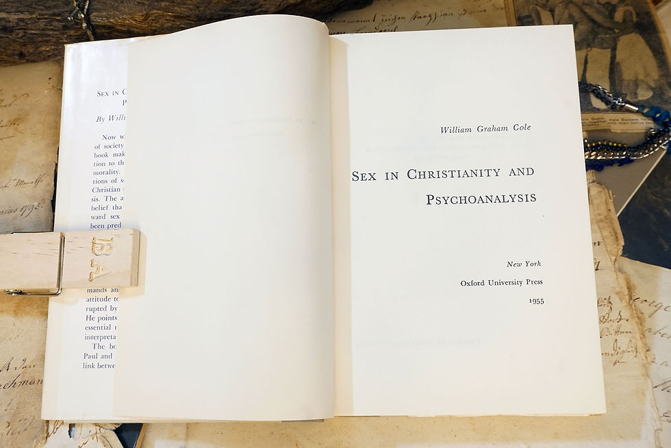 Thumbnail: "Sex In Christianity And Psychoanalysis" William Graham Cole, 1955 (1st Ed)