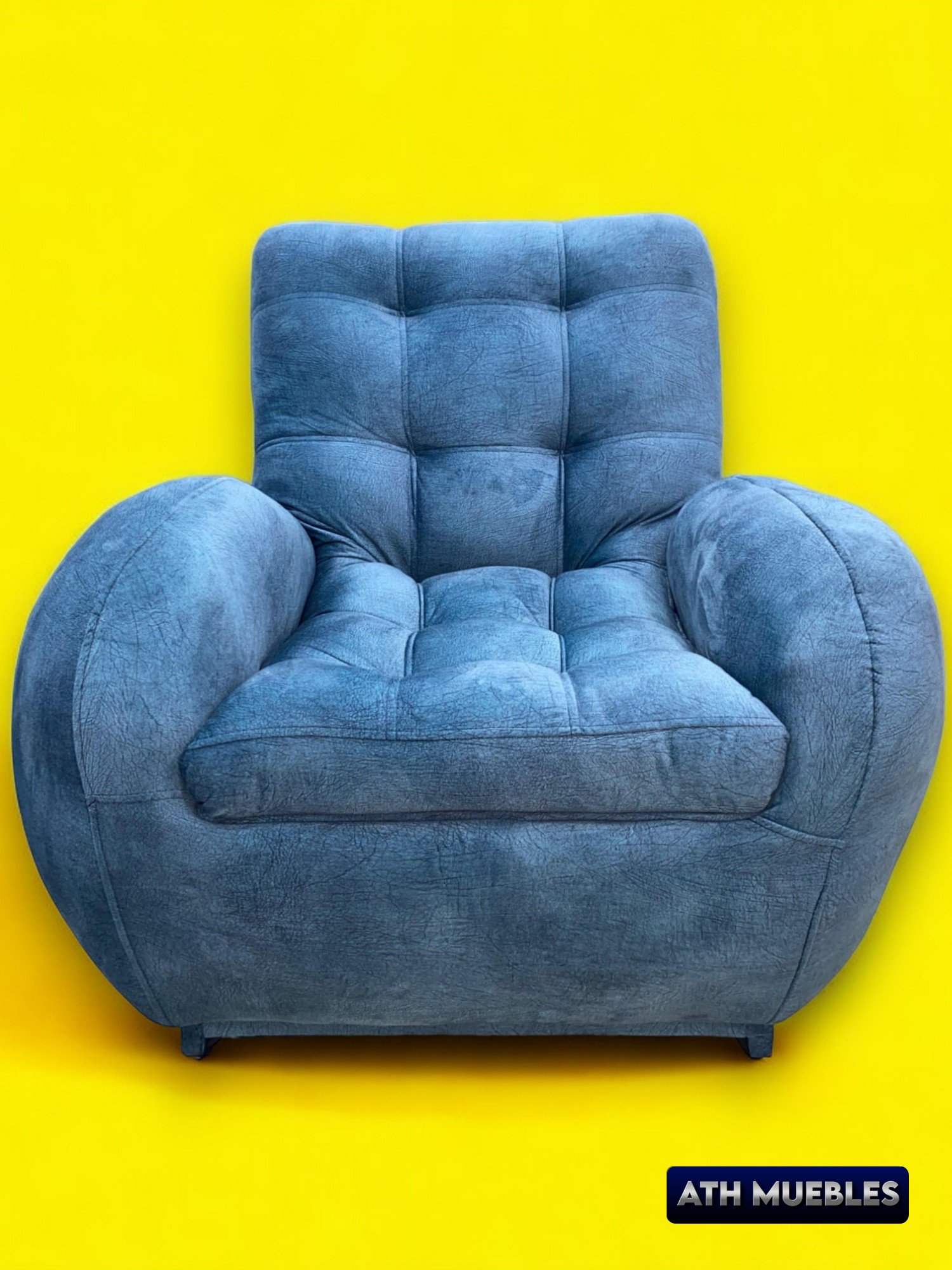 silla mecedora azul