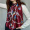 Thumbnail: Nigella Silk Scarf - Sapphire 70 x 70 cm - burgundy