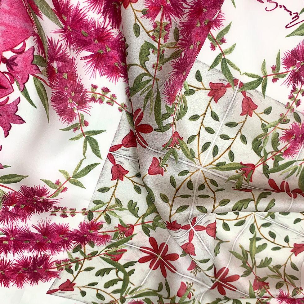 Thumbnail: Bottlebrush Silk Scarf 70 x 70 cm