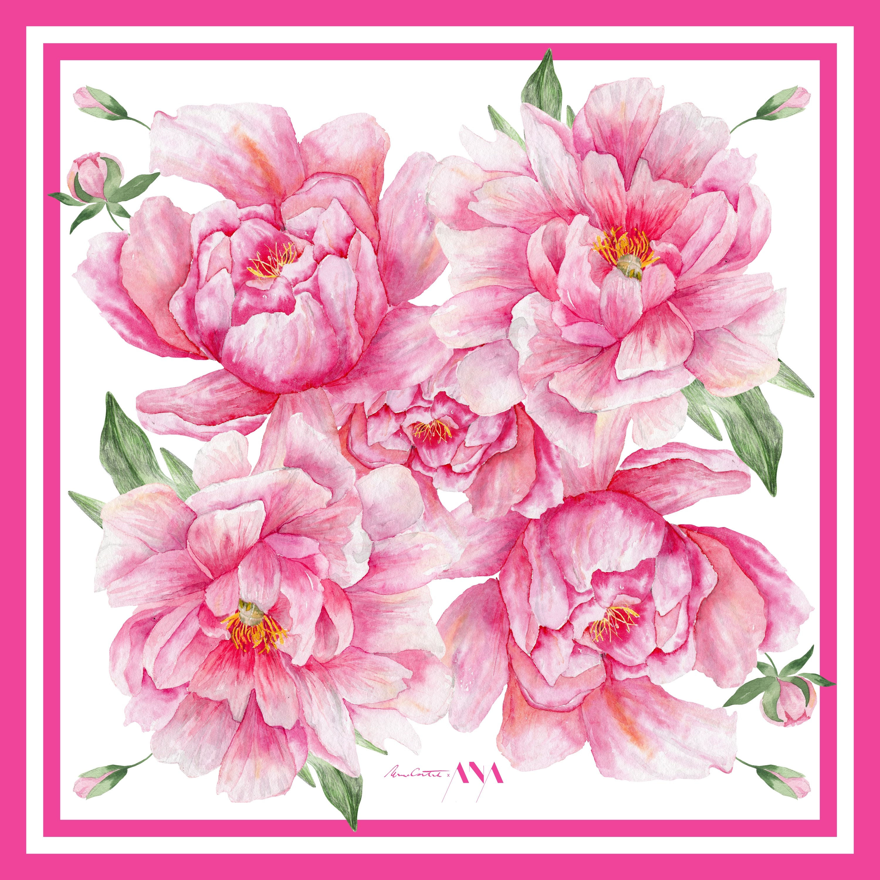 esarfa din matase bujori eu sunt ana