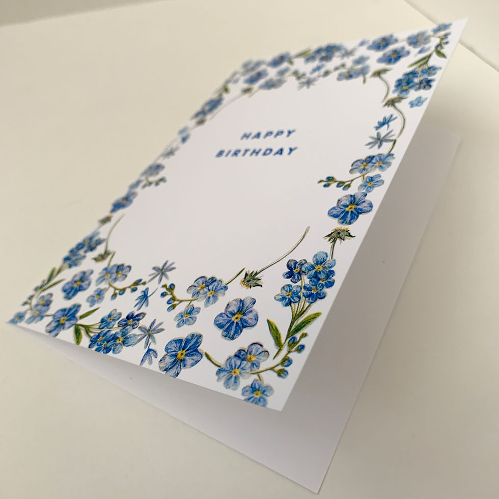 Thumbnail: Forget-me-not Card- Happy Birthday