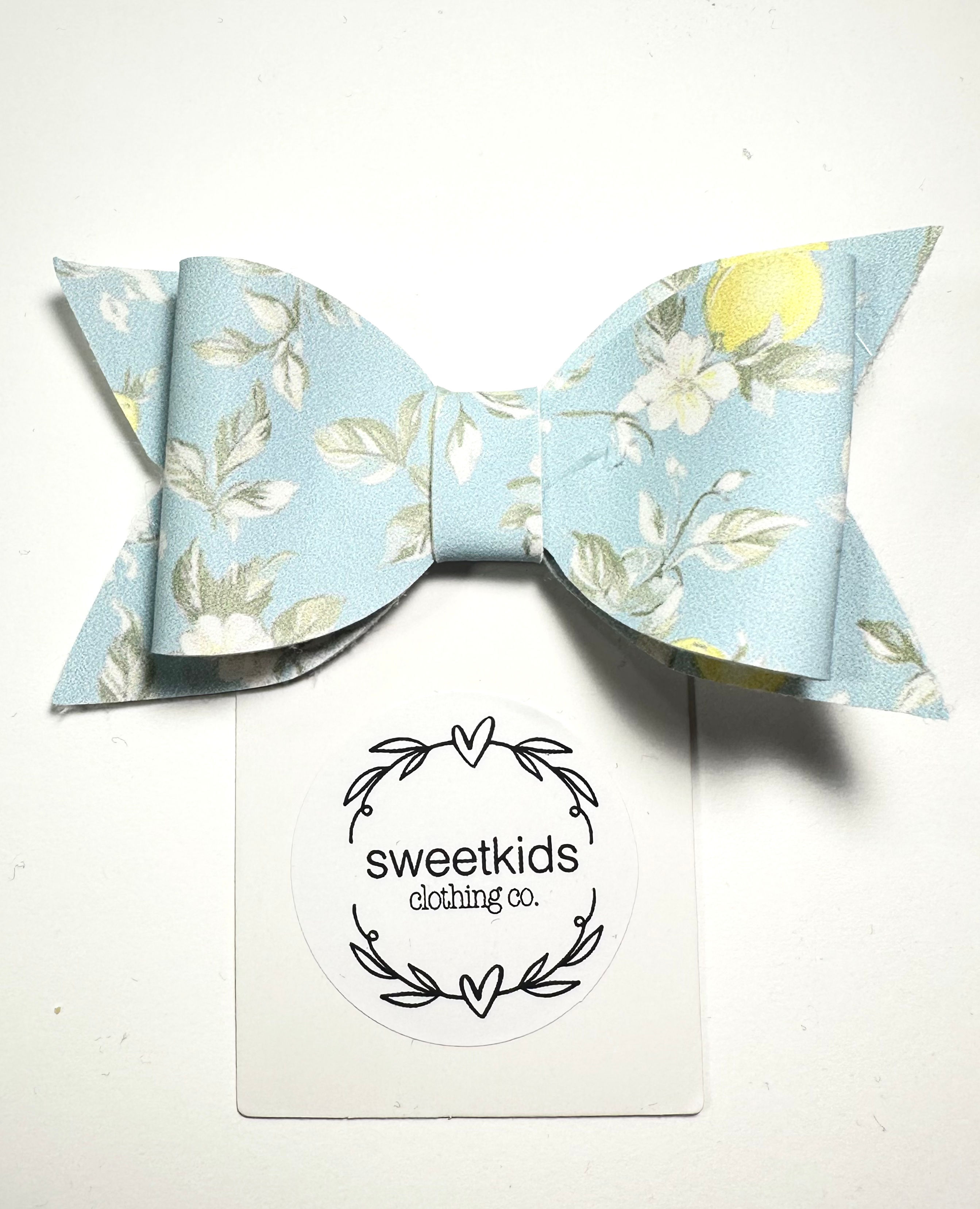 Pastel Blue/Yellow Floral Hair Bow