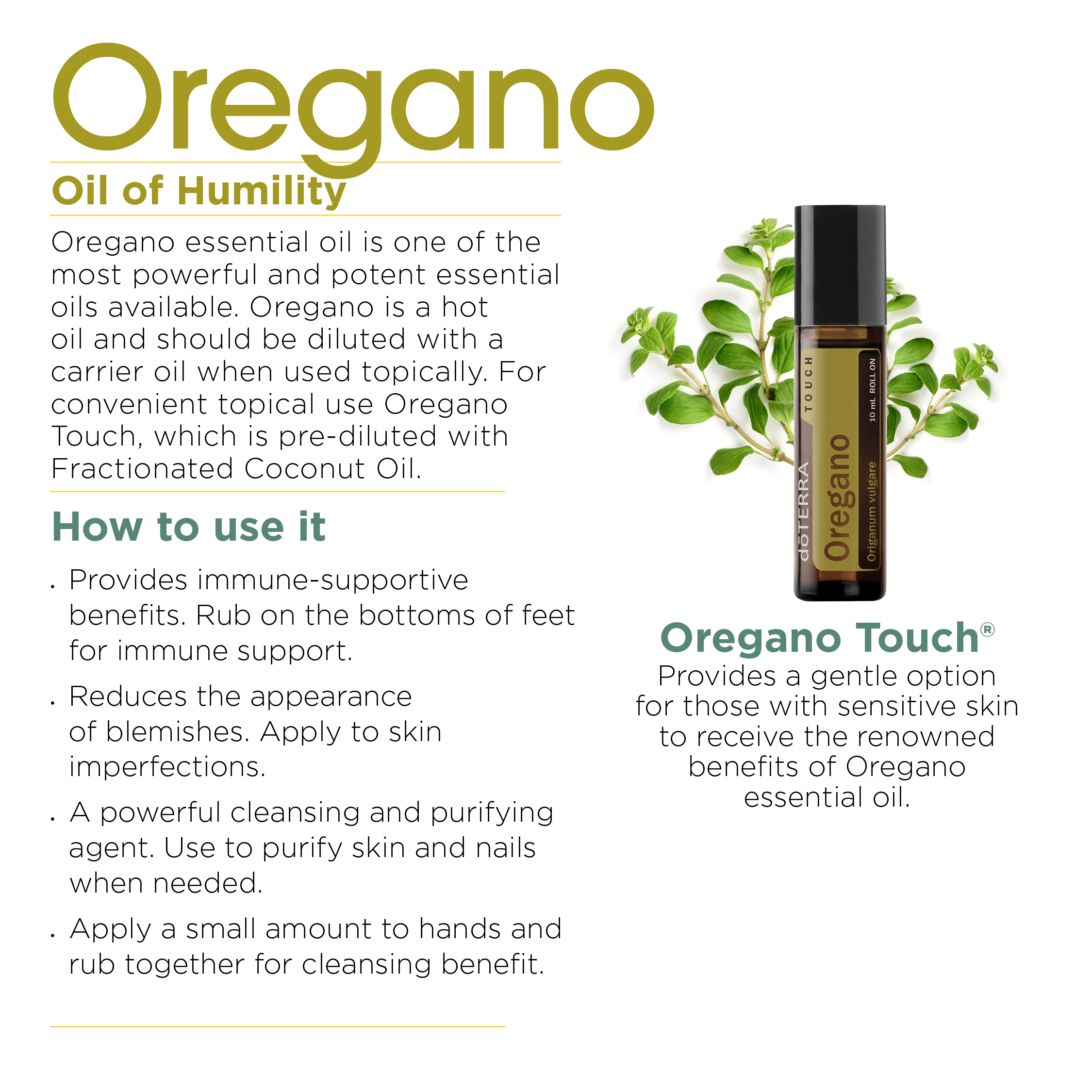 doTERRA CPTG Oregano Touch Essential Oils