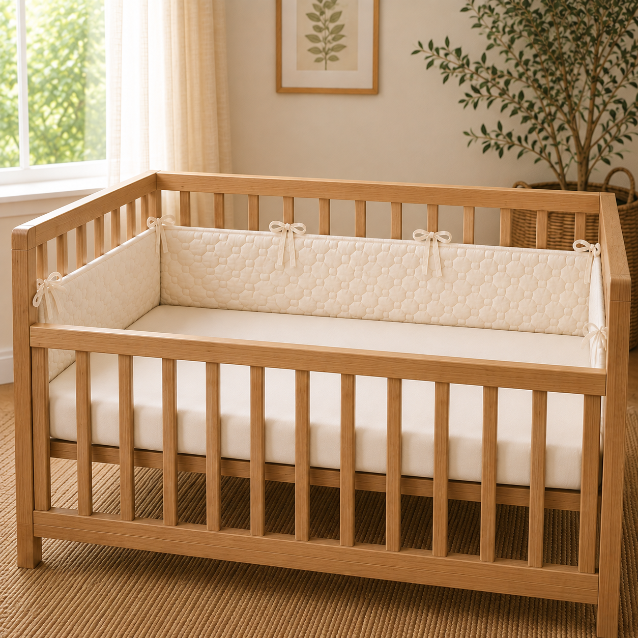Baby Bumper Pads Organic Cotton Through and Through - Machine Wash