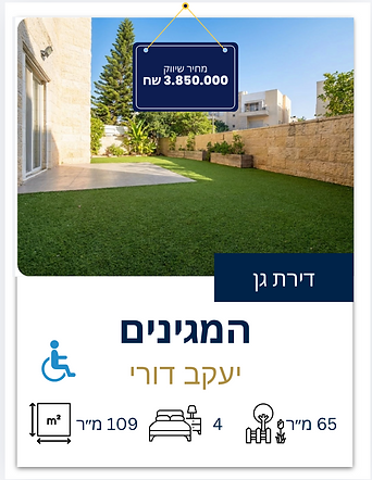דירת גן  4 חדרים ענקית בשכונת המגינים רחוב יעקב דורי איציק זקש מתווך נדלן מודיעין  דירות י