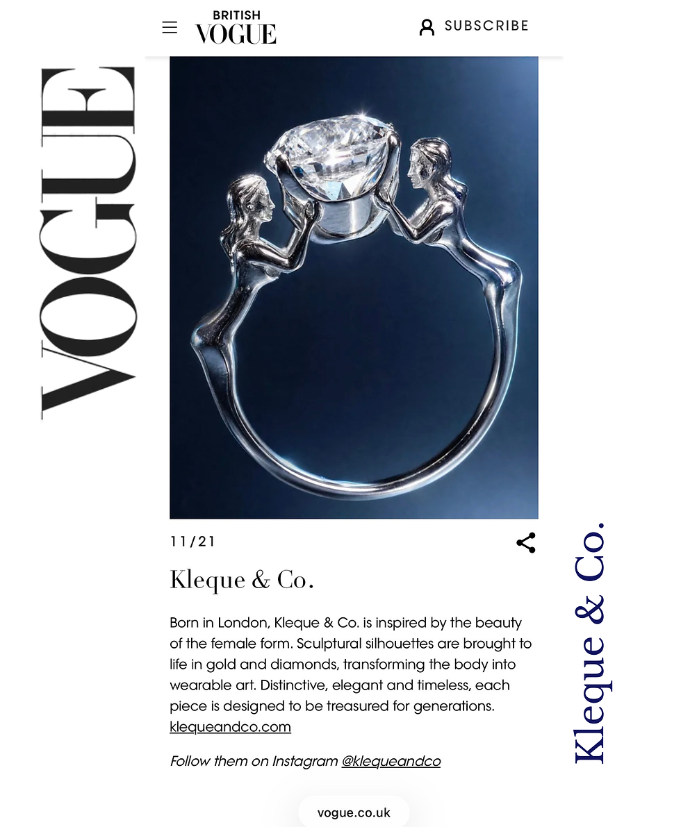 Kleque & Co., British Vogue, Jewellery Designer Profile, August 2026