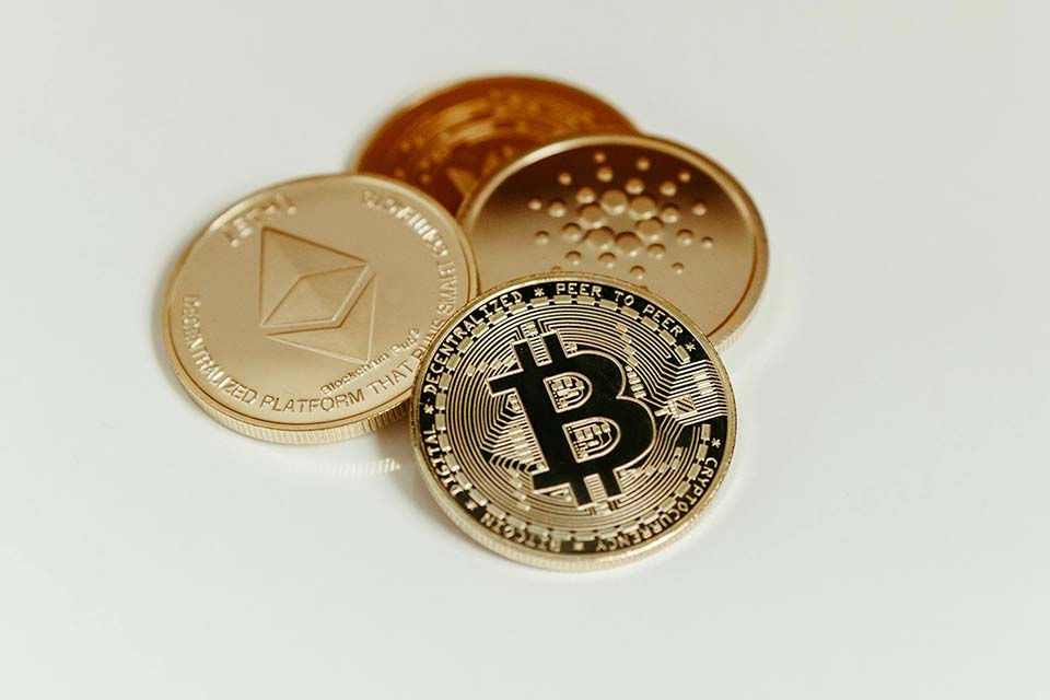 An image of blockchain coins. How could blockchain be used in law.