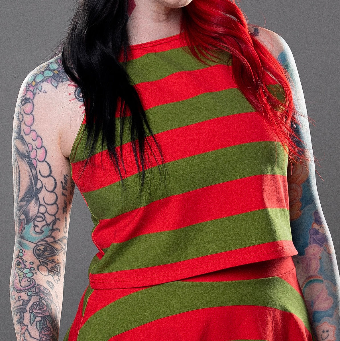Cropped Tank Top - Sinister Stripes - Slasher Collection