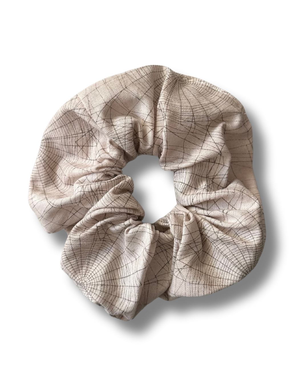 Dusty white spider web hair scrunchie