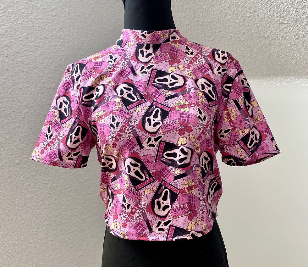 horror print crop top