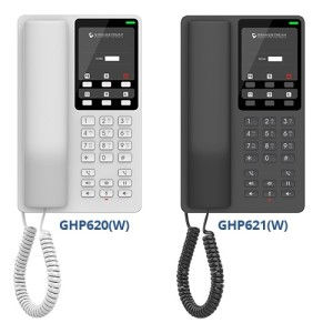 GHP620W Grandstream telefon IP 2 linii PoE WiFi, conector USB type C alb