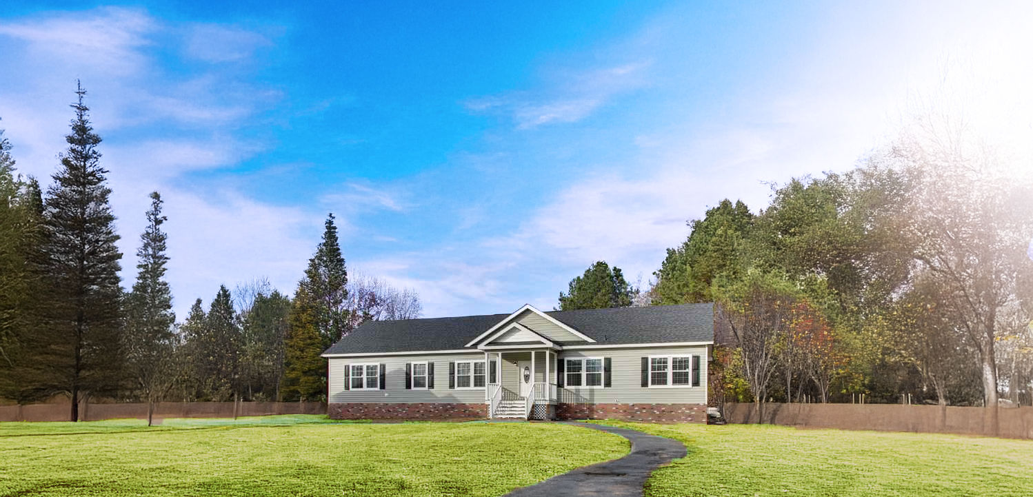 Modular Home Exterior 2 – Modern manufactured home exterior.