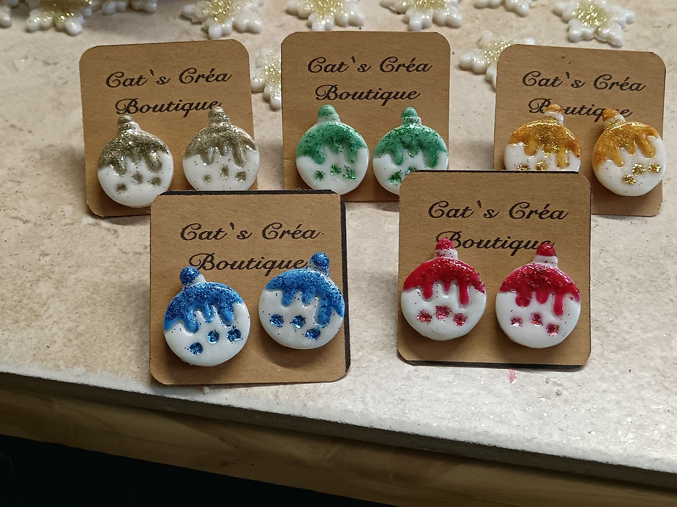 clous d'oreilles boules de noël