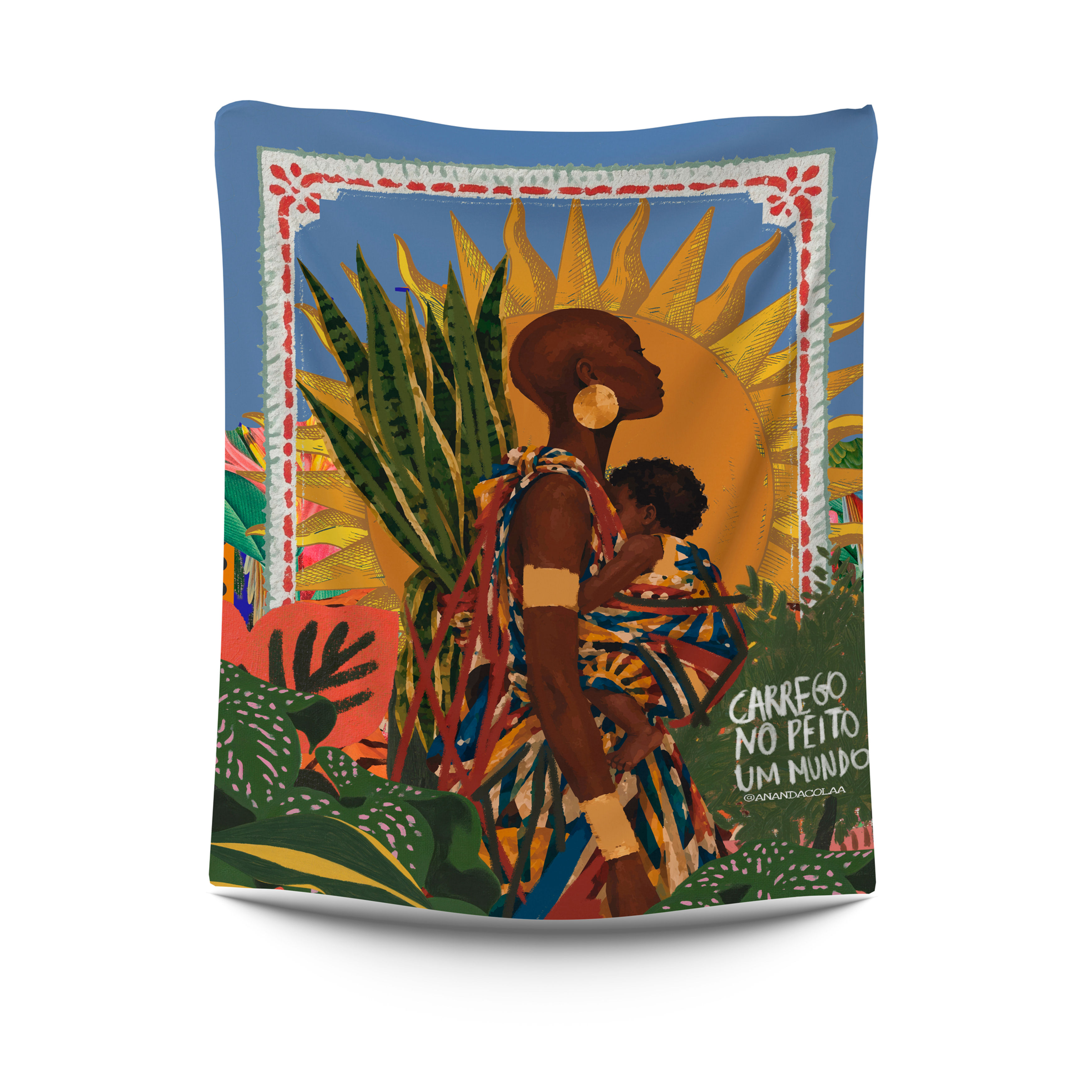 Bandeira Decorativa - Carrego no peito um mundo