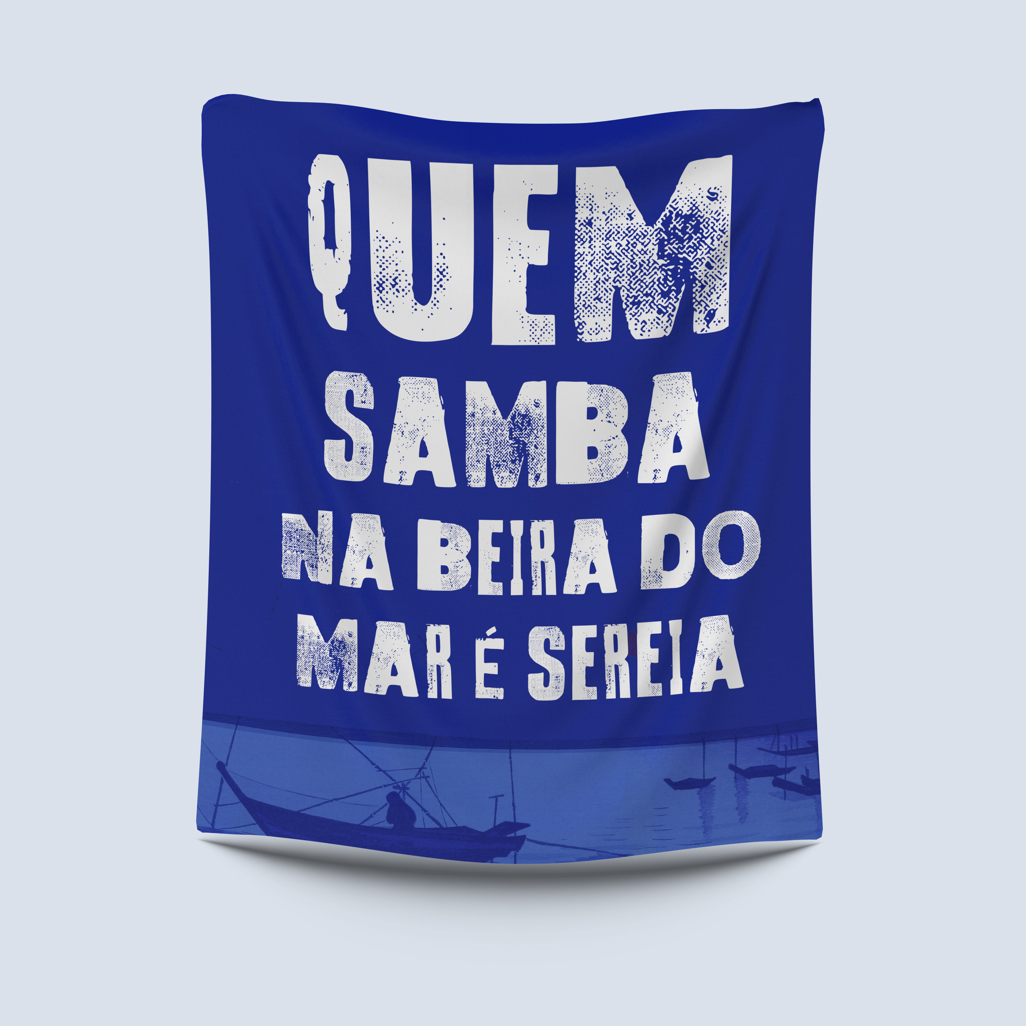 Bandeira Decorativa - Quem samba na beira do mar