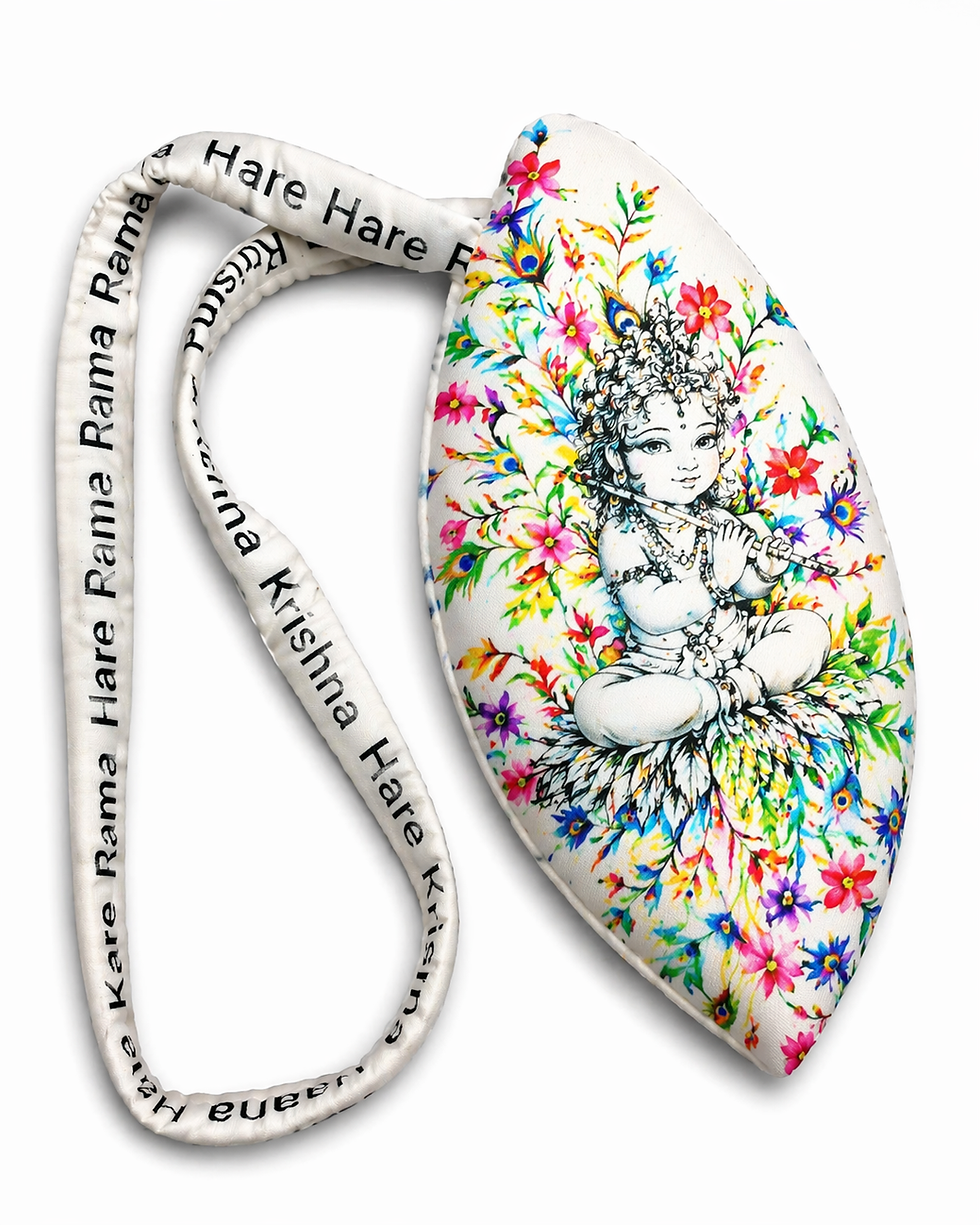 gomukhi for mantra jaap with lord krishna printed