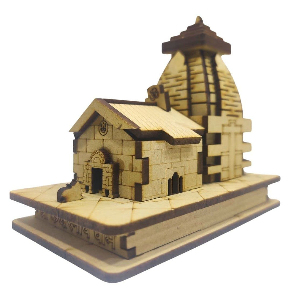 Kedarnath Temple in Wood 3D Model Miniature