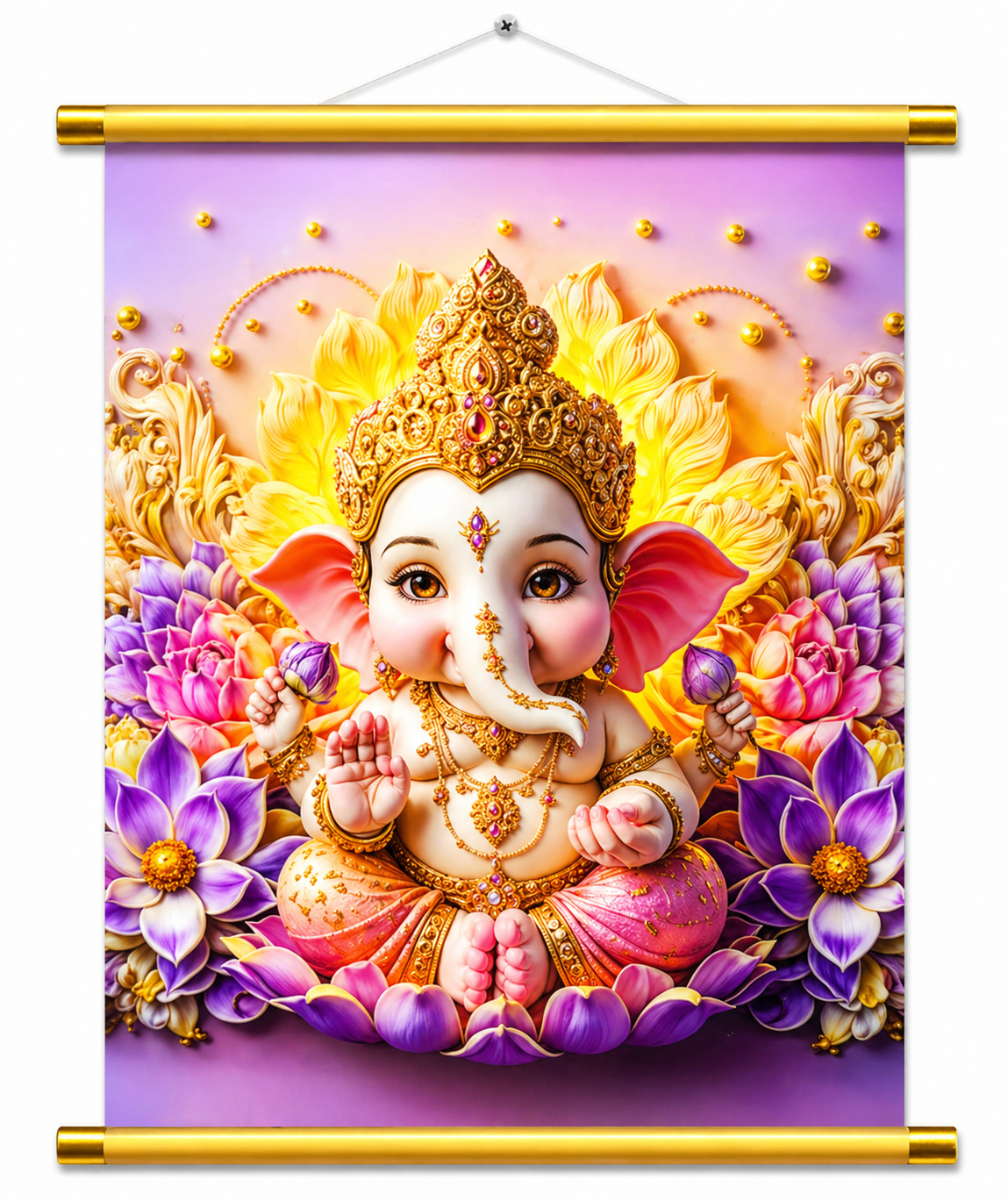 5D Animation Bal Ganesh Wall Poster