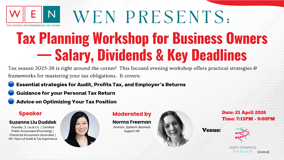 WEN Presents: Tax Planning Workshop for Business Owners