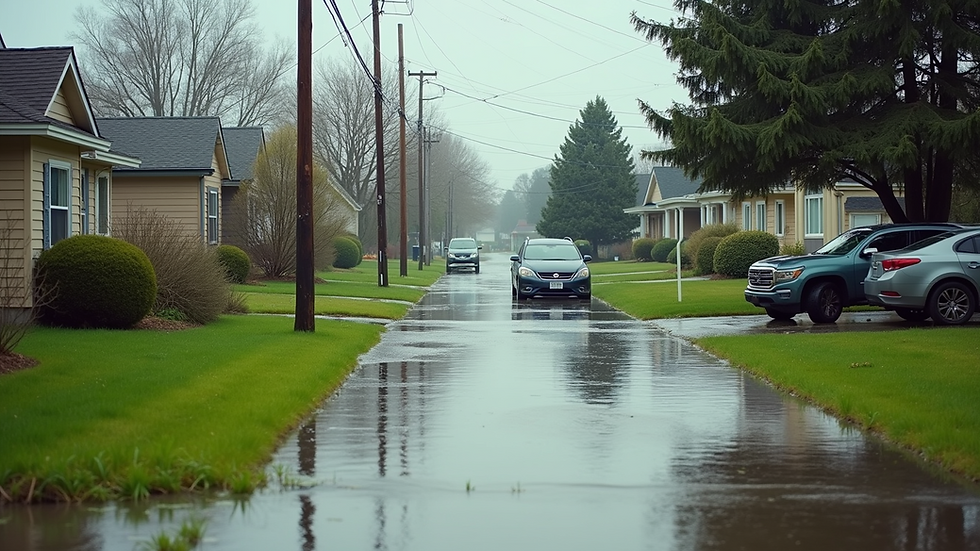 Eye-level view of a flooded residential area in Boca Raton