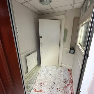 entrance while painting