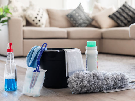 cleaning products on display in home