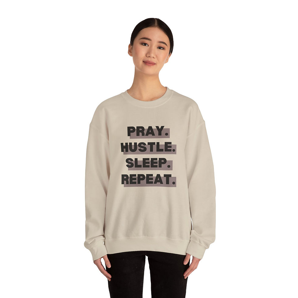 Thumbnail: Pray Hustle Sleep Repeat Sweater | Christian Apparel | Faith Clothing 