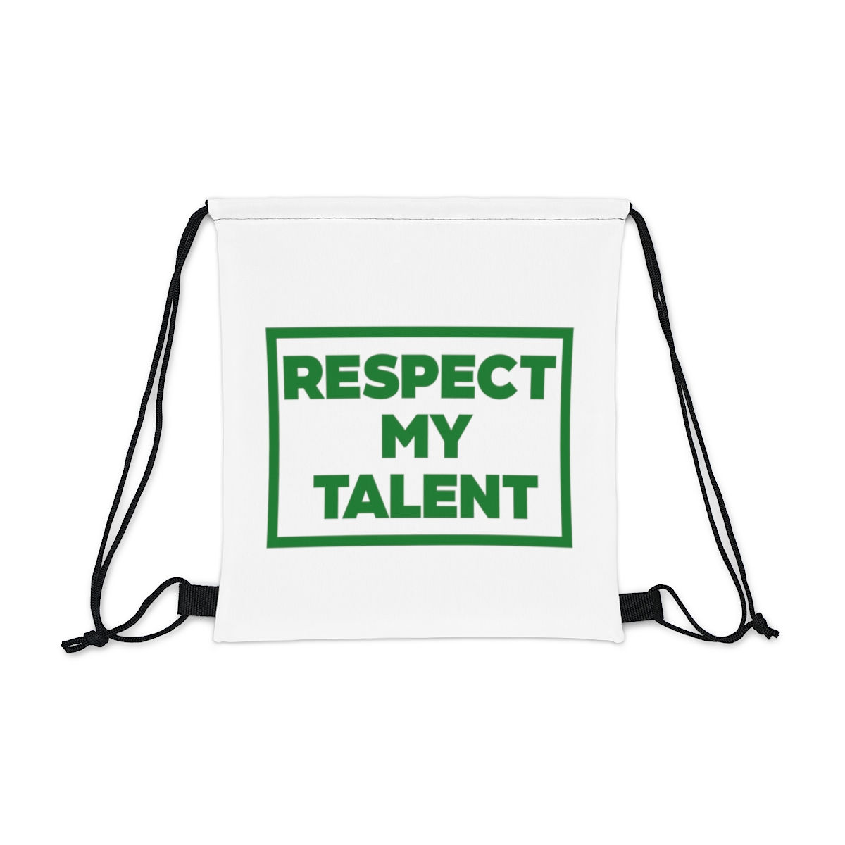 Respect My Talent-Outdoor Drawstring Bag-White & Green